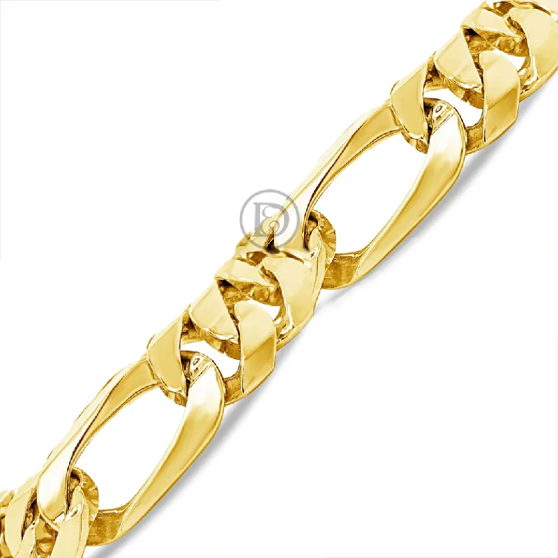 Modern bracelets for women -10K Gold Figaro Men Bracelet