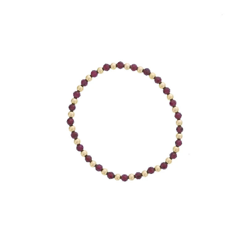 Gold bracelets for women -Dee Berkley Garnet Bead Bracelet in 14kt Gold Filled (4mm beads)