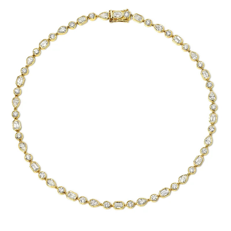 Gold link necklaces for women -Diana Diamond Necklace