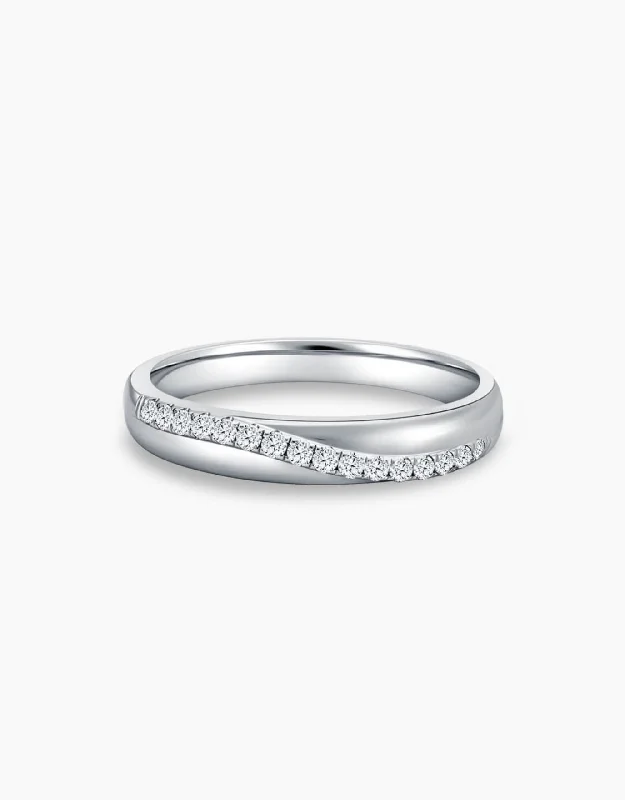 Diamond engagement rings for women -LVC Purete Trust Wedding Band with Diamonds in Platinum