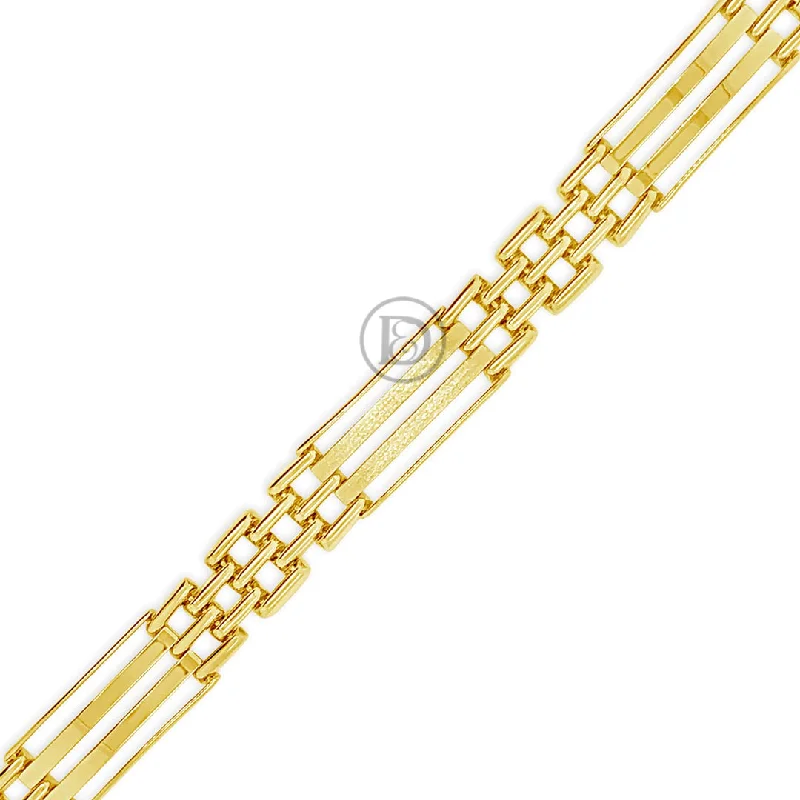 Custom bangles for women -10K Gold Fancy Mens Bracelet