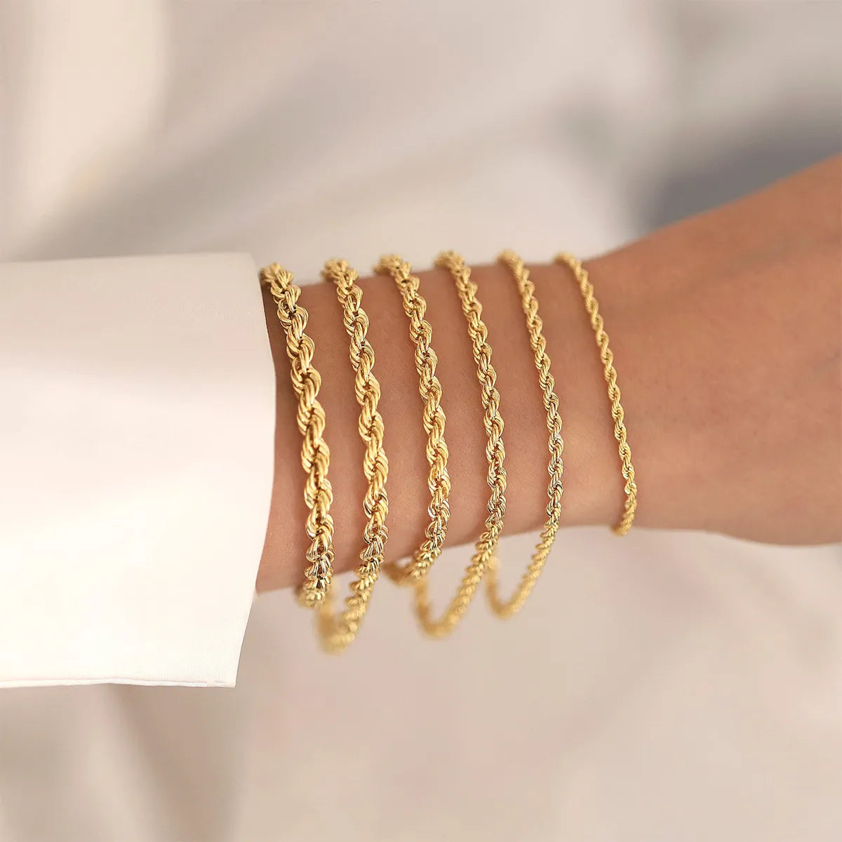 Stackable bracelets for women -Simple Style Geometric 316L Stainless Steel  18K Gold Plated Bracelets In Bulk