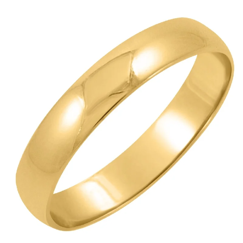 Contemporary engagement rings for women -Oxford Ivy Men's 10K Gold 4mm Classic Wedding Band Available Ring Sizes 7-14