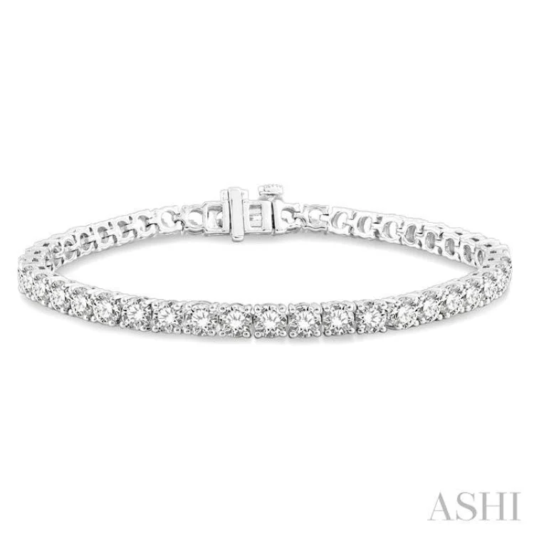 Simple bangles for women -9 Ctw Round Cut Diamond Tennis Bracelet in 14K White Gold