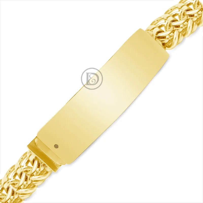 Silver bracelets for women -10k Yellow Gold Chino Link ID Bracelet