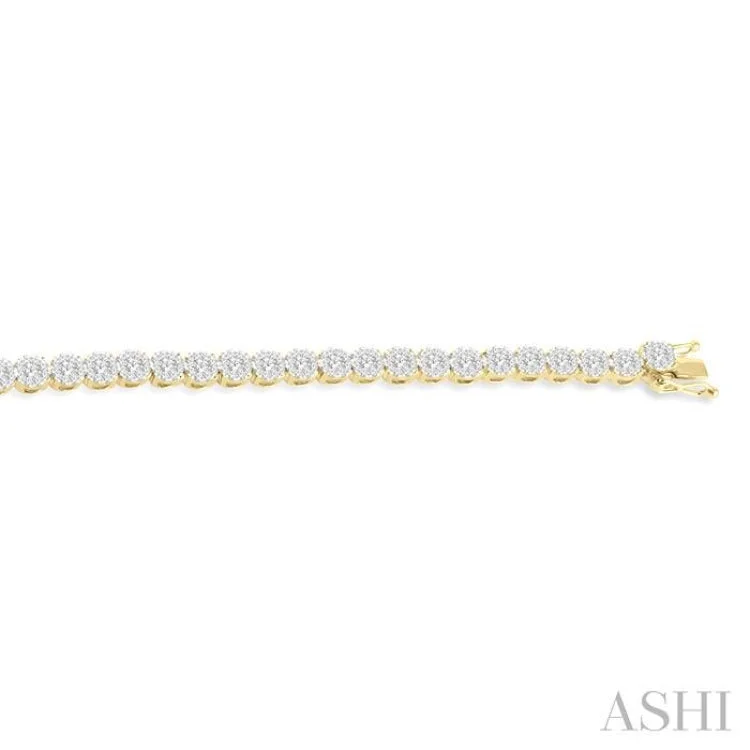 Designer bracelets for women -3 Ctw Round Cut Lovebright Diamond Bracelet in 14K Yellow and White Gold