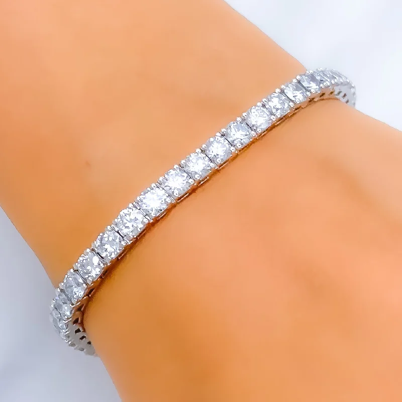 Heart bracelets for women -Sparkling Sleek Diamond + 14k Gold Bracelet