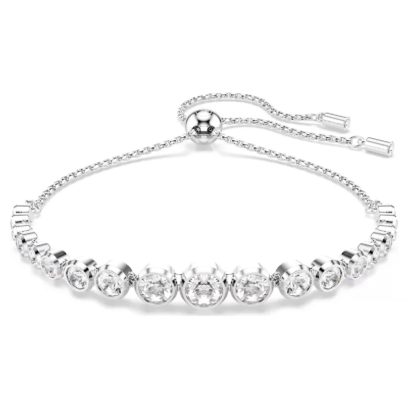 Adjustable bracelets for women -Swarovski Imber Crystal Bezel Bolo Bracelet