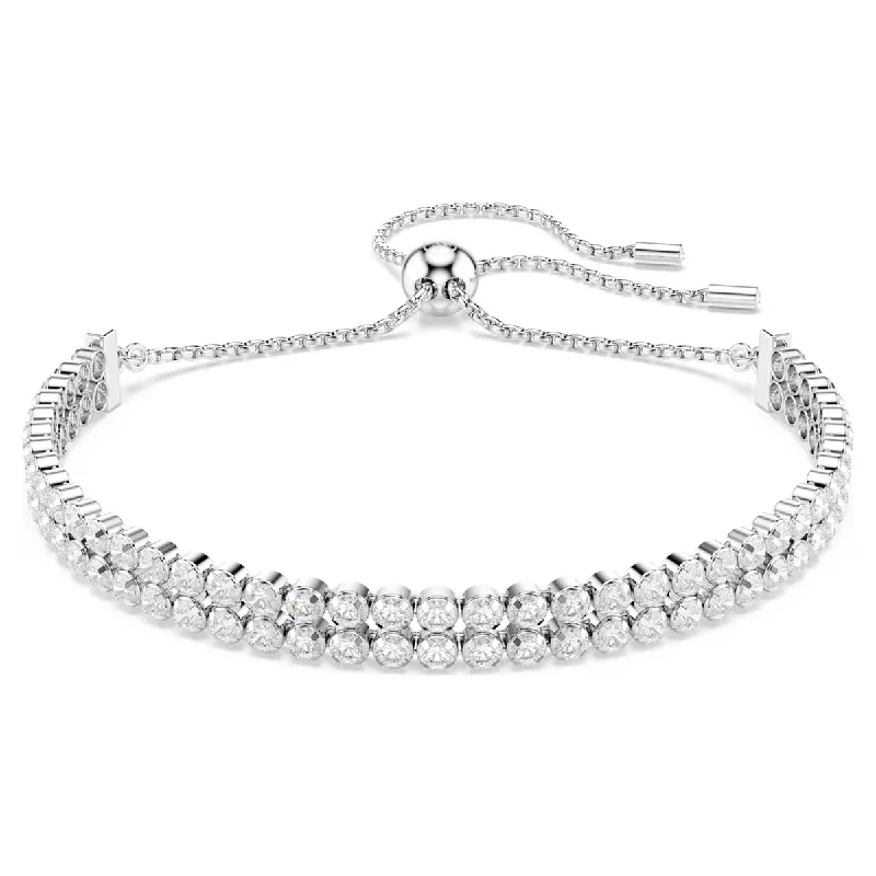 Pearl bracelets for women -Swarovski Matrix Crystal Bolo Bracelet