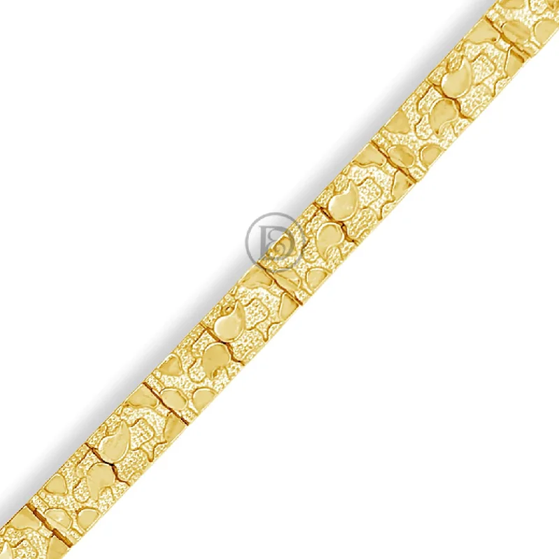 Leather bracelets for women -10K Gold Nugget Bracelet