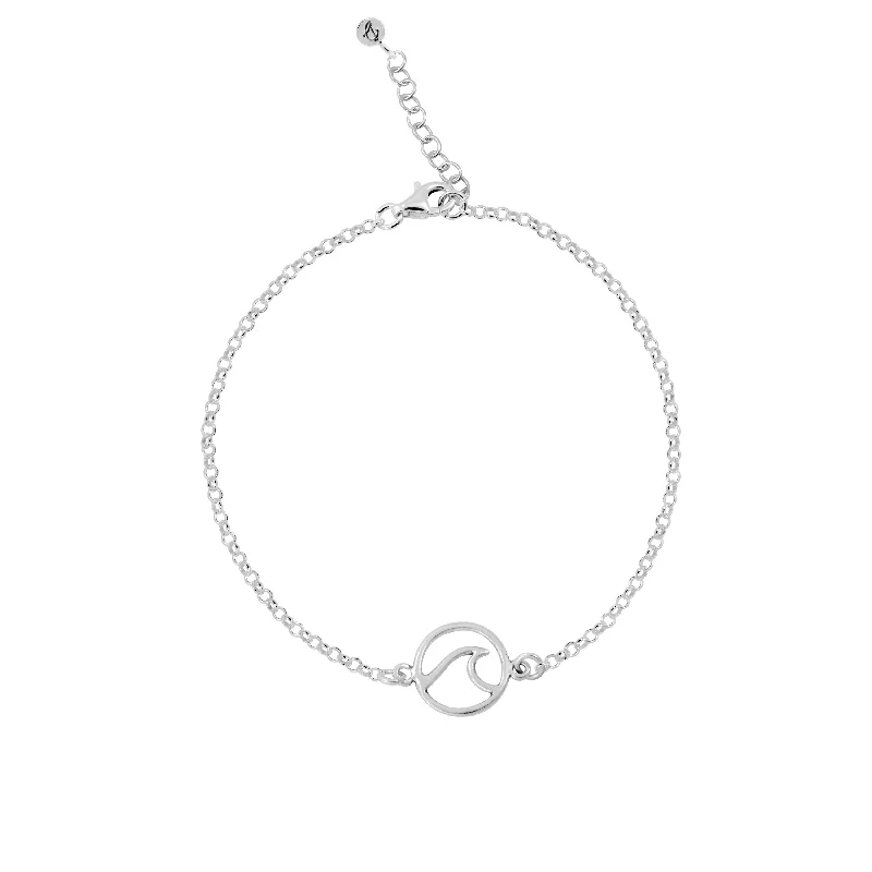 Sterling silver bracelets for women -"Wave After Wave" Bracelet B11388B