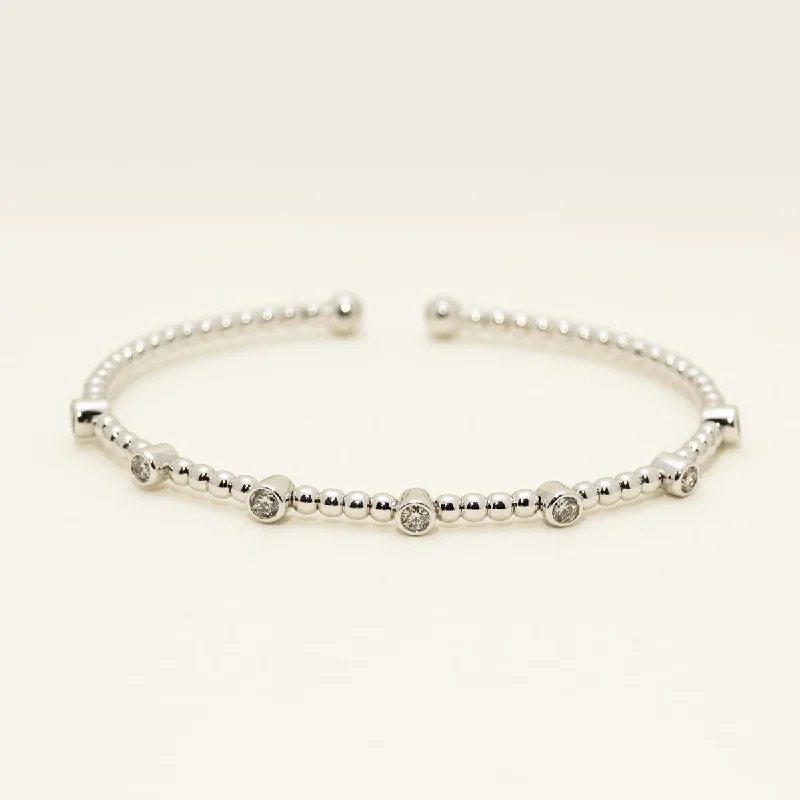 Friendship bangles for women -Diamond Flexible Bangle Bracelet in 10kt White Gold (1/2ct tw)