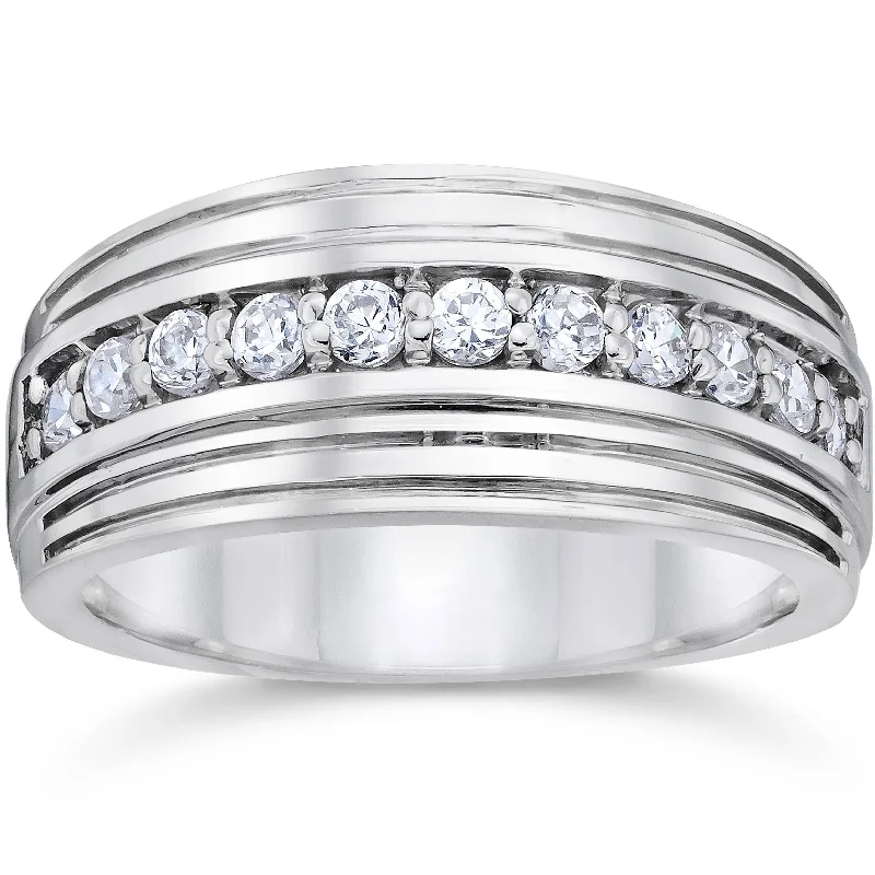 Engagement rings with intricate designs for women -5/8 Ct Diamond Platinum Mens Wedding Ring