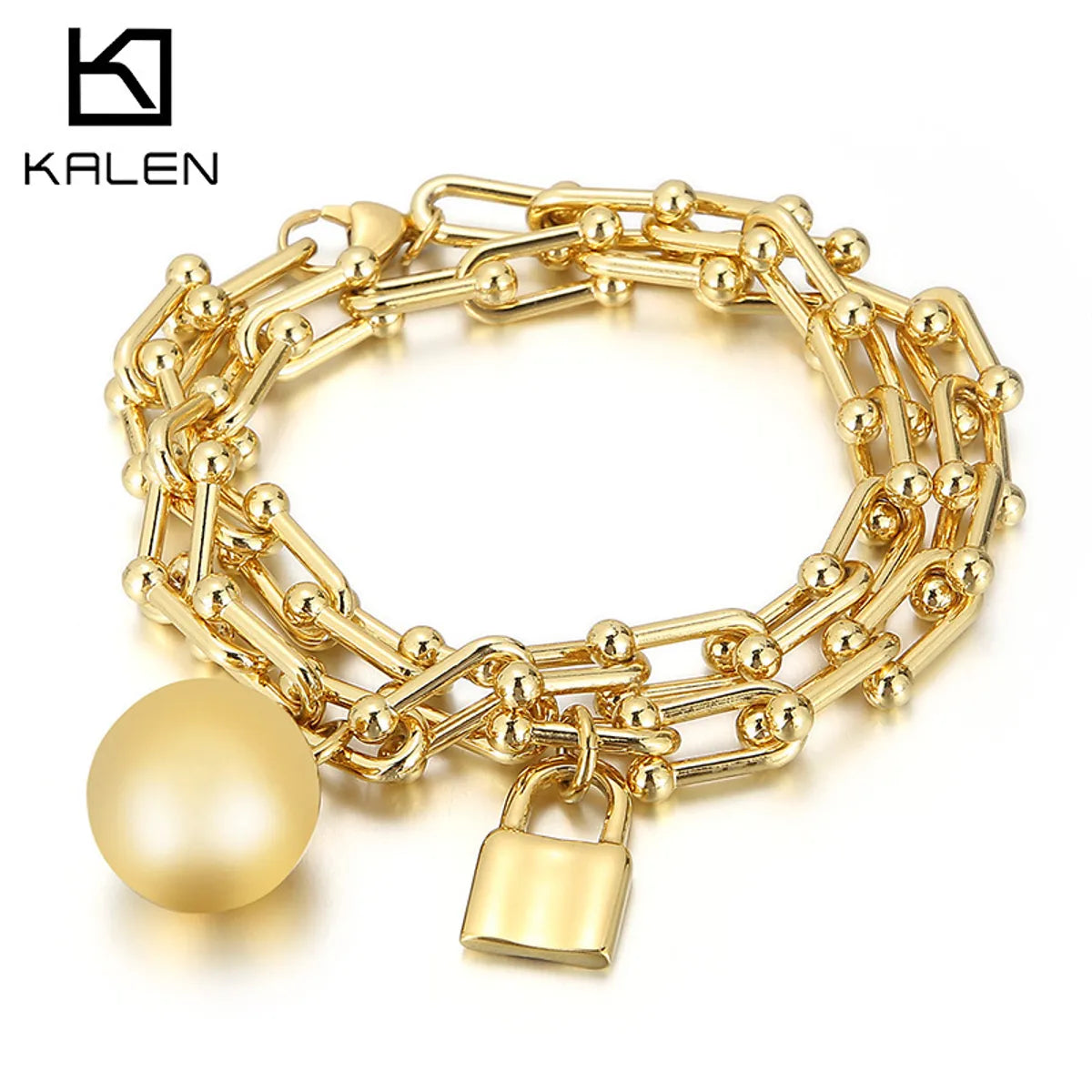 Wedding bracelets for women -Fashion Geometric Titanium Steel Plating No Inlaid Bracelets