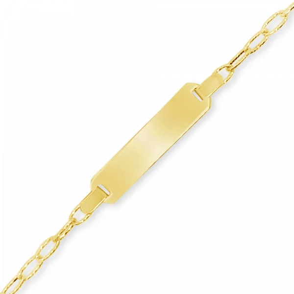 Luxury bangle bracelets for women -10K Yellow Gold Baby & Toddler Cable ID Bracelet