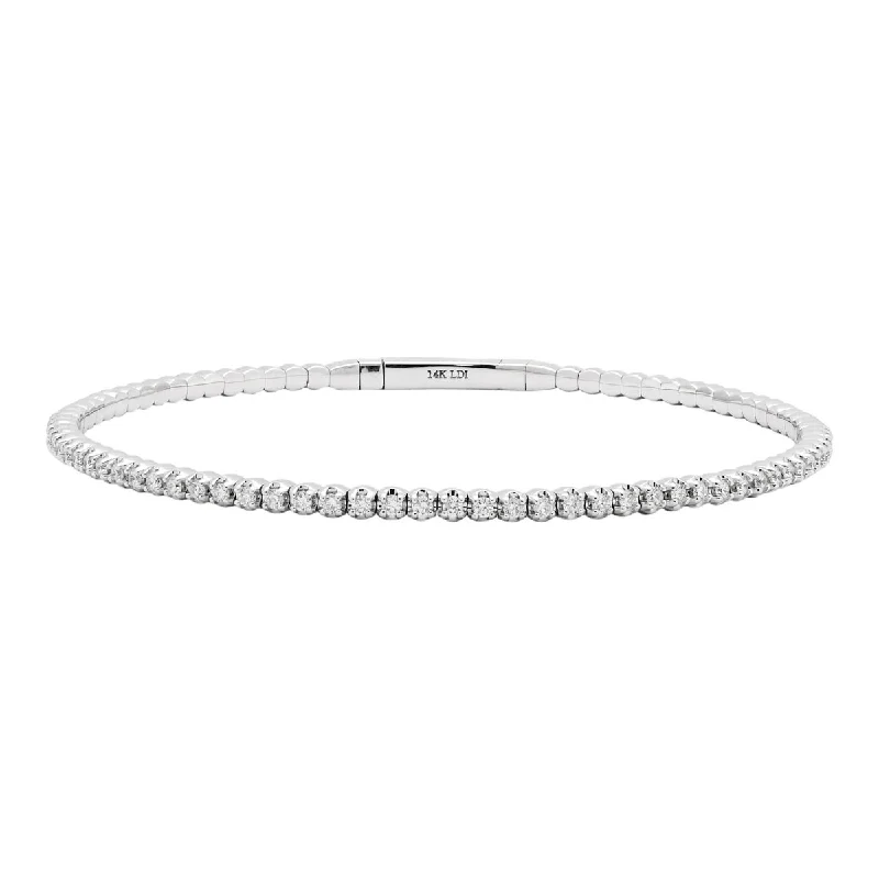 Bangle sets for women -Diamond Flexible Bracelet in 14kt White Gold (1ct tw)