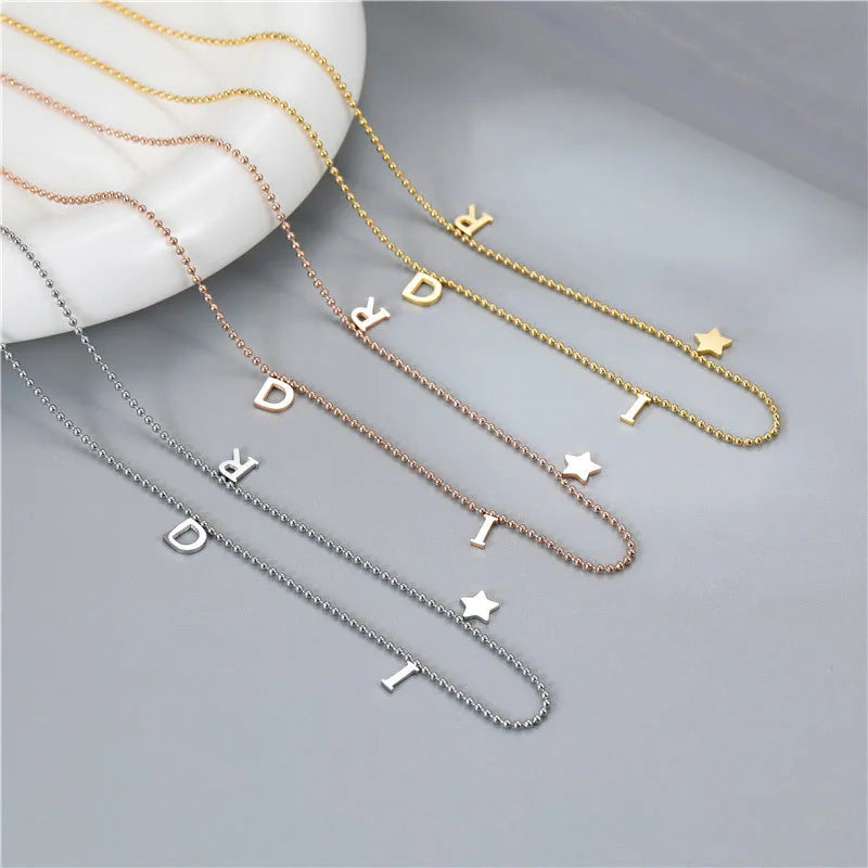 Silver chain necklaces for women -Fashion Letter Star 304 Stainless Steel Plating Gold Plated Women'S Pendant Necklace