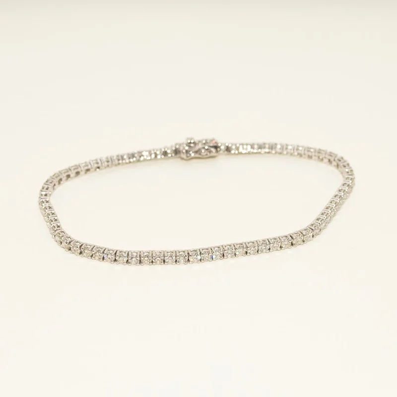 Gold bangles for women -Diamond Tennis Bracelet in 14kt White Gold (3 1/3ct tw)