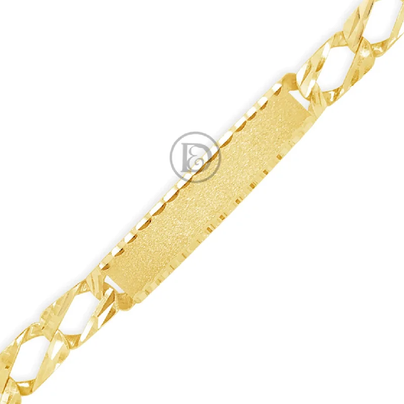 Multi-strand bracelets for women -10K Gold ID Bracelet w/ Lazor Cut Cuban Links