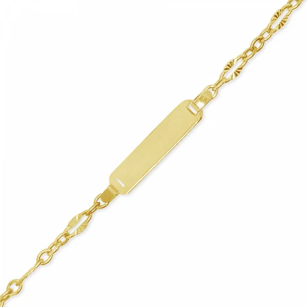 Trendy bracelets for women -10K yellow Gold Baby & Toddler Fancy ID Bracelet