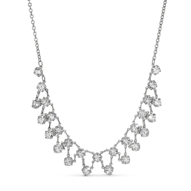 Friendship necklaces for women -1928 Jewelry Gala Crystal Bib Necklace 18"