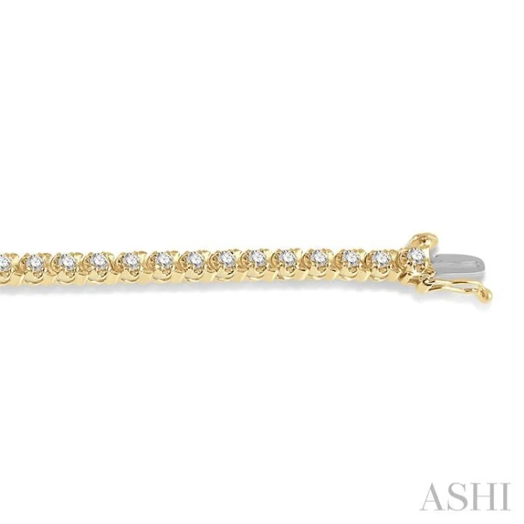 Adjustable bracelets for women -2 ctw Round Cut Diamond Tulip Bracelet in 14K Yellow Gold