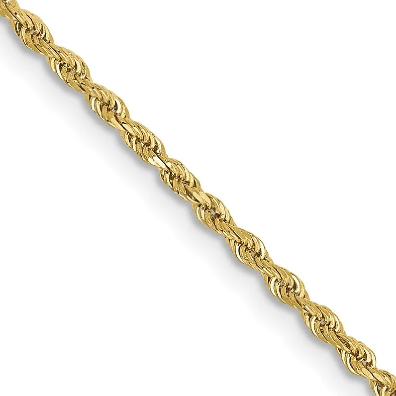 Multi-layer bracelets for women -Curata 10k Yellow Gold 7" Solid 1.75mm Sparkle Cut Rope Chain Bracelet