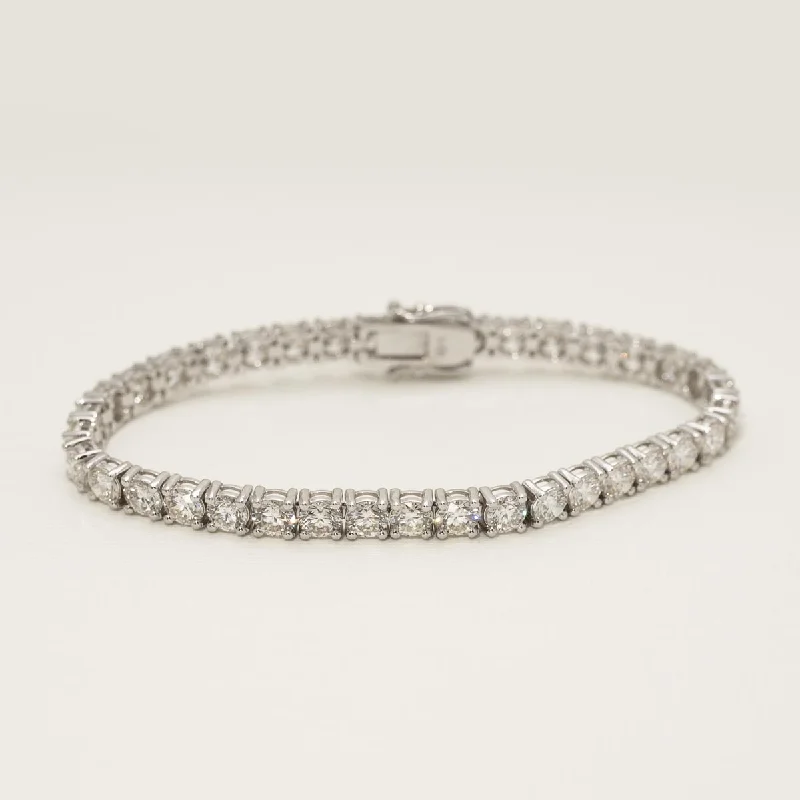 Simple gold bracelets for women -Diamond Tennis Bracelet in 14kt White Gold (12 1/2ct tw)