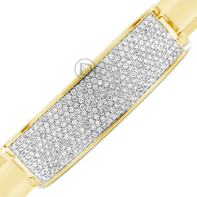 Stackable bangles for women -10K Solid Yellow Gold 5CT tw Round Cut Diamond Custom Rolex 17.8mm Bracelet