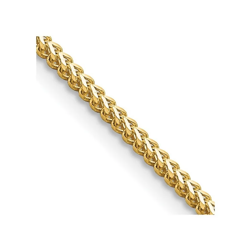 High-end bracelets for women -Curata 14k Yellow Gold Solid Polished 1.5mm Franco Chain Bracelet Lobster Claw