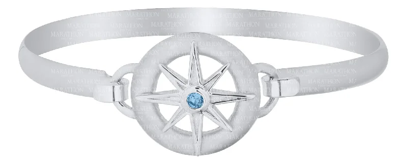 Gold bracelets for women -Genuine Sterling Silver Evening Tide Collection Star Convertible Bracelet with Swiss Blue Topaz