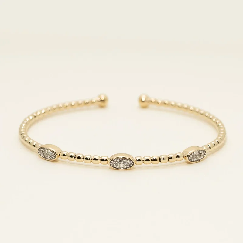 Crystal bangles for women -Diamond Flexible Bracelet in 10kt Yellow Gold (1/4ct tw)