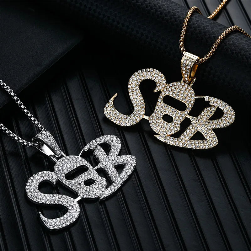 Simple necklaces for women -Hip-Hop Rock Letter Mask 304 Stainless Steel Alloy Plating Inlay Rhinestones K Gold Plated Rhodium Plated Men'S Pendant Necklace