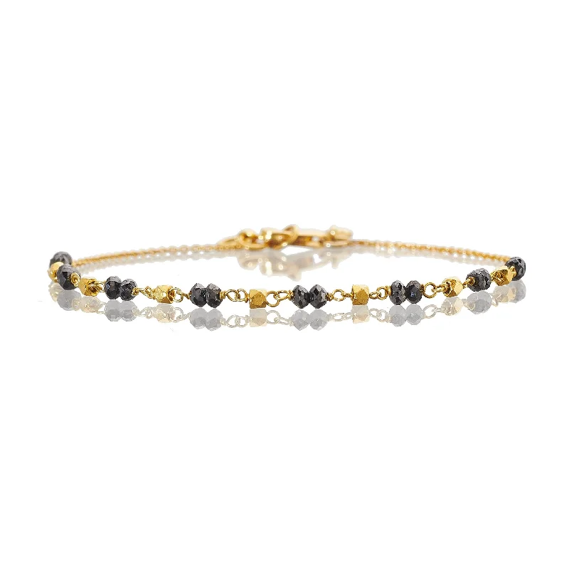 Personalized bracelets for women -Leila Black Diamond Bracelet