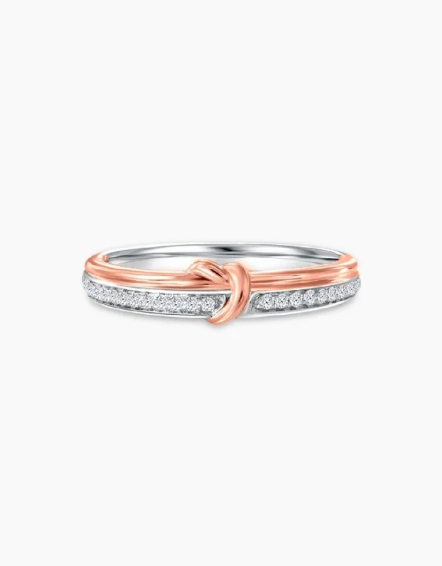 Rose gold engagement rings for women -LVC Noeud Amia Diamond Wedding Band