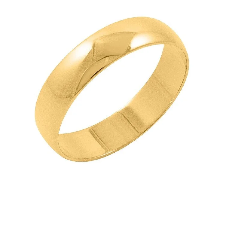 Contemporary engagement rings for women -Oxford Ivy Men's 14K Gold 5mm Classic Wedding Band Available Ring Sizes 7-14