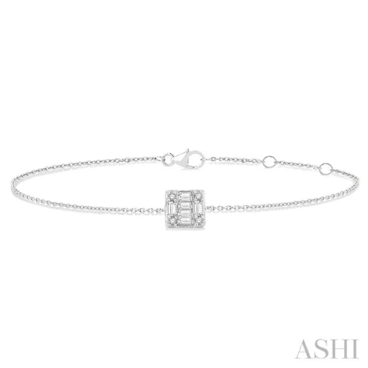 Bracelets with diamonds for women -1/8 ctw Petite Fusion Diamond Fashion Bracelet in 10K White Gold