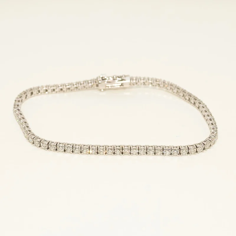 Silver bangles for women -Diamond Tennis Bracelet in 14kt White Gold (4ct tw)