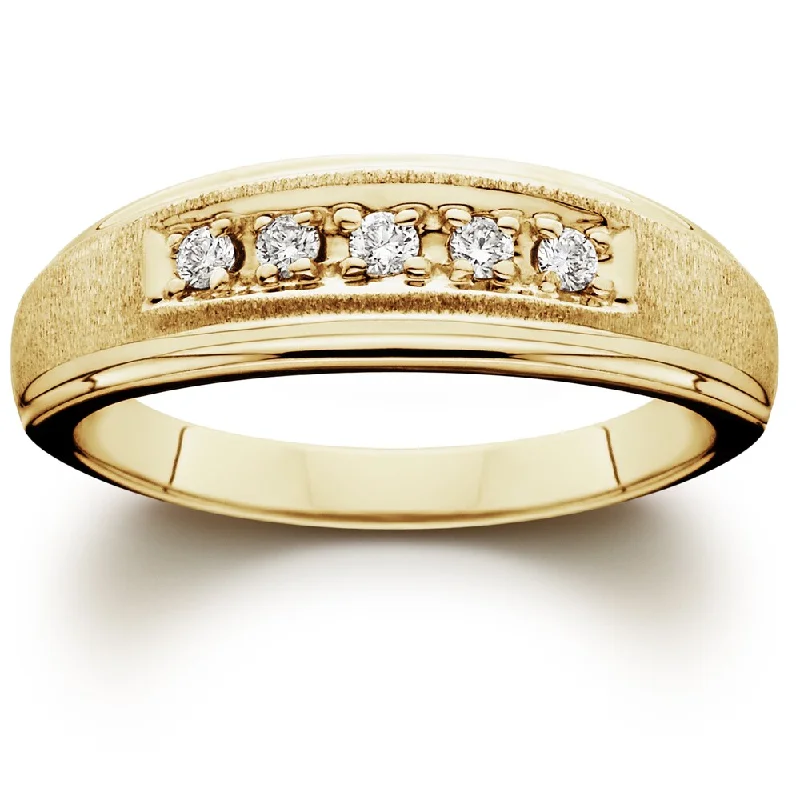 Modern engagement rings for women -14K Yellow Gold 1/ 6ct TDW Men's Diamond Wedding Ring