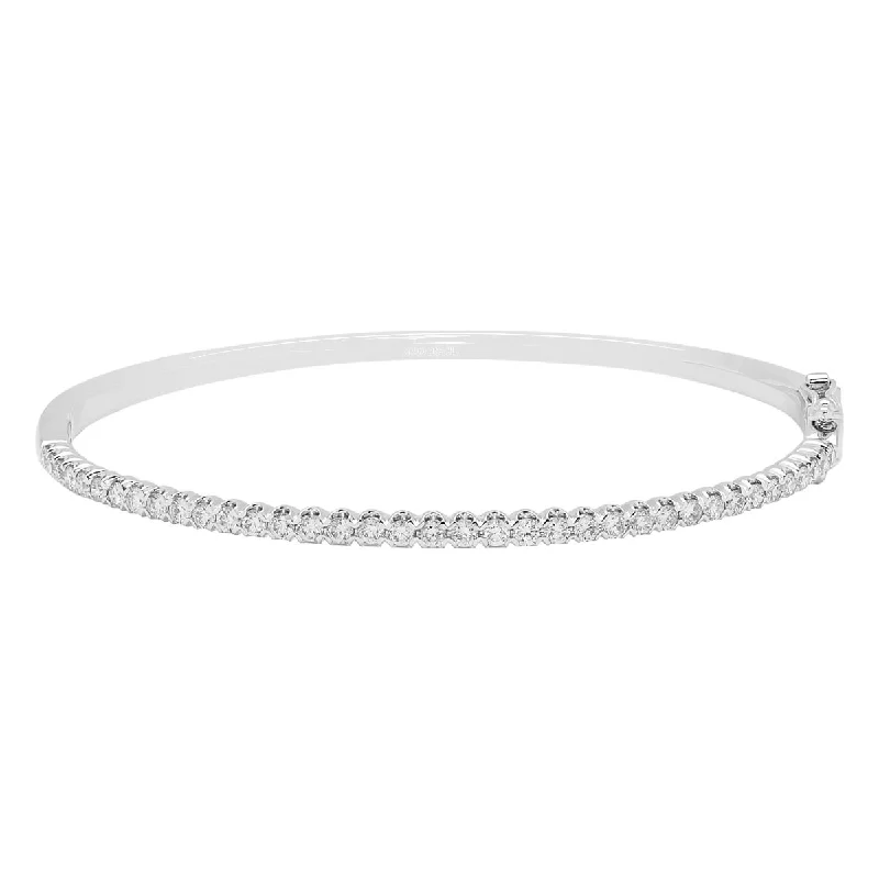 Sparkling bracelets for women -Diamond Bangle Bracelet in 14kt White Gold (1ct tw)