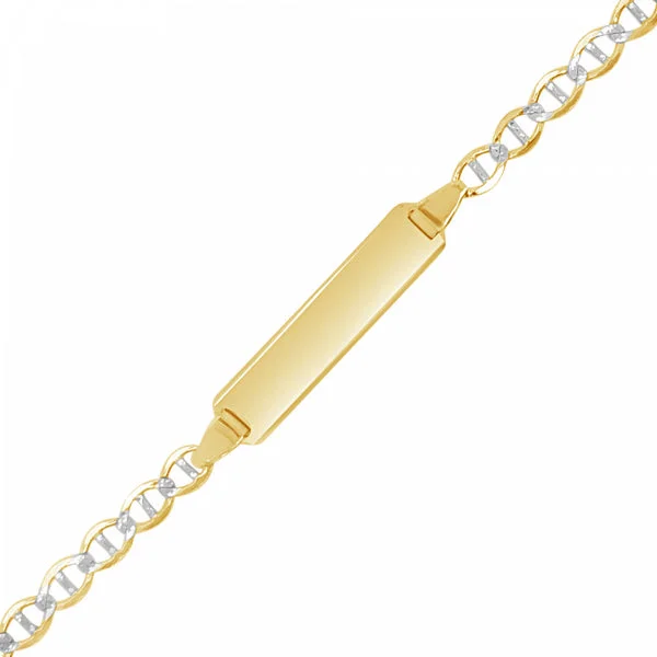 Fashion charm bracelets for women -10K Yellow Gold Baby & Toddler Pave Gucci Link ID Bracelet