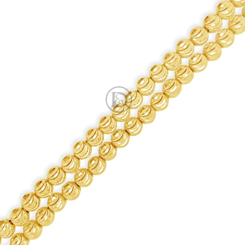 Modern charm bracelets for women -10K Yellow Gold  Row Moon Cut Bracelet