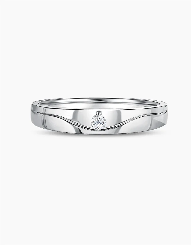 Engagement rings with custom settings for women -LVC Tresor Leif Curved Diamond Wedding Band