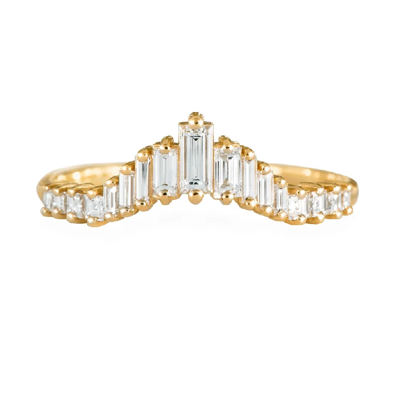 Unique engagement rings with diamonds for women -Art Deco Wedding Ring - Tapered Baguette Diamond Ring