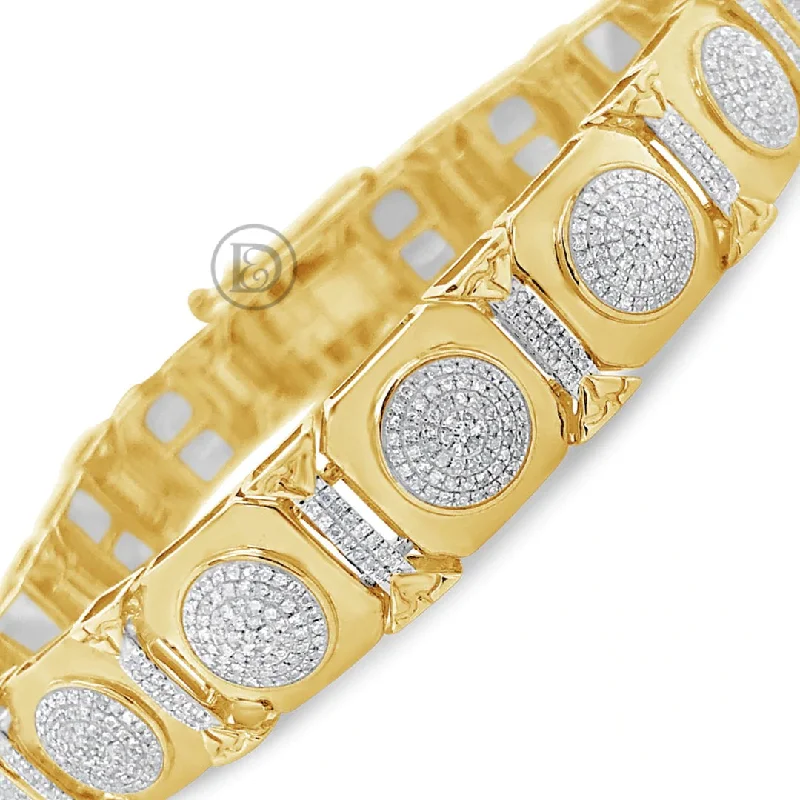 Gold bracelets for women -10K Solid Yellow Gold 1.92CT tw Round Cut Custom Diamond Bracelete