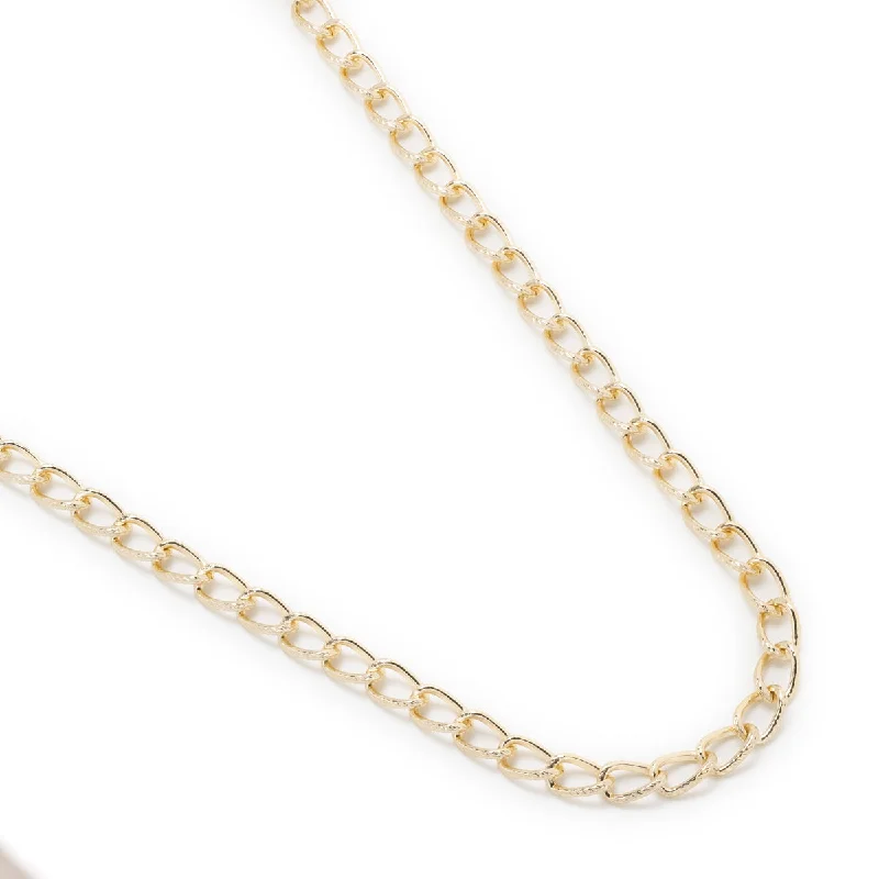 Contemporary necklaces for women -Gold Curb Chain Necklace