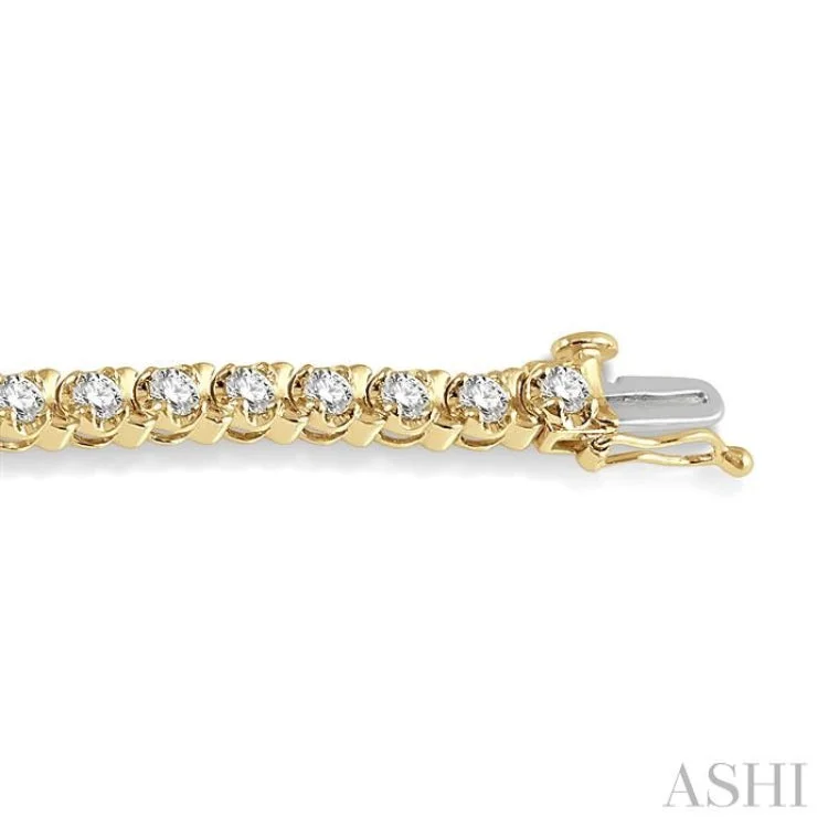 Personalized bracelets for women -5 ctw Round Cut Diamond Tulip Bracelet in 14K Yellow Gold