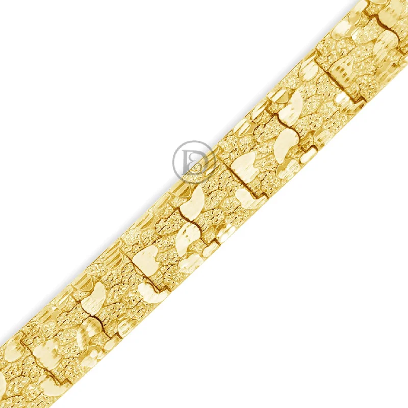 Simple bracelets for women -10K Gold Nugget Lazor Cut Bracelet