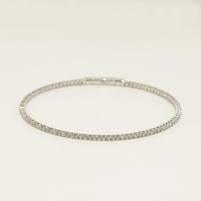 Colored bangles for women -Diamond Flexible Bracelet in 14kt White Gold (1 3/4ct tw)