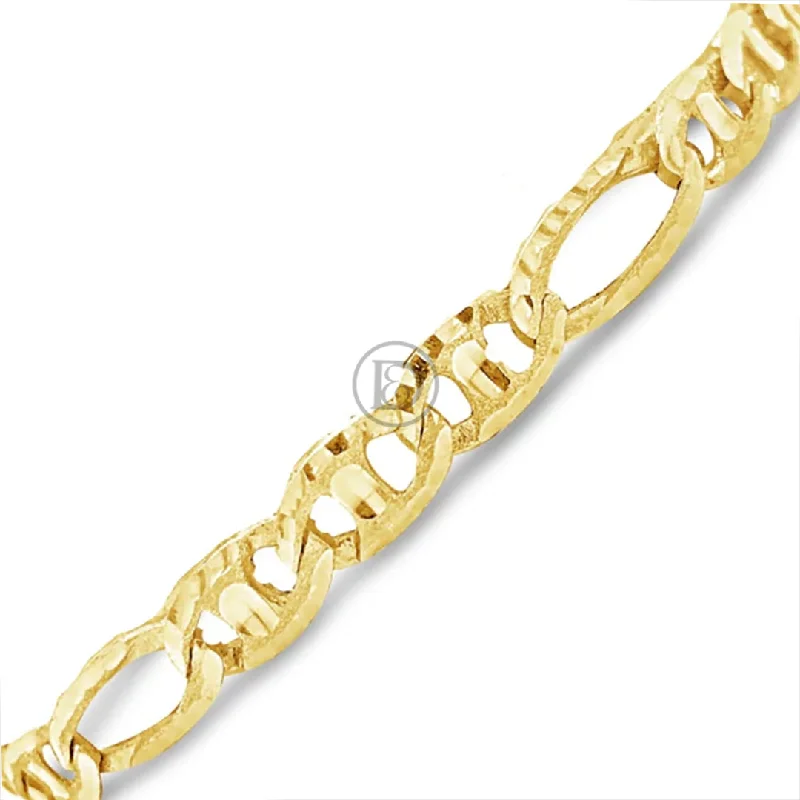 Modern bangles for women -10K Gold Gucci Bracelet w/ Figaro Bracelet